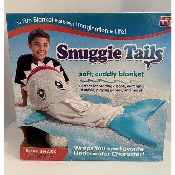 Lot of 2! Snuggie tails! Blankie tails! Mermaid & shark! Cozy kids’ blankets! - Picture 3 of 10